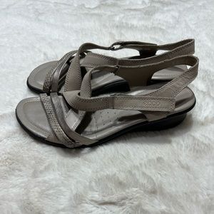 Ecco Women's Taupe Leather Sandals